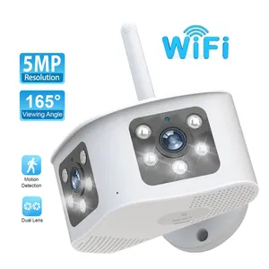 Wifi Panoramic Camera 5 MP Dual Lens 180 Degree Ultra Wide Angle P2P Wireless Network Surveillance System