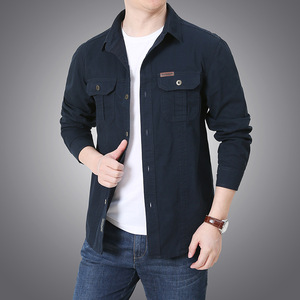 Nouvelle <span class=keywords><strong>chemise</strong></span> à manches longues pour hommes lâche <span class=keywords><strong>grande</strong></span> <span class=keywords><strong>taille</strong></span> <span class=keywords><strong>chemise</strong></span> de travail décontractée t-shirts pour hommes avec poche - Product Image 6