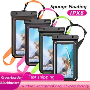 Dive in with Confidence 6.7 inch pvc waterproof bag with sponge border IP68 waterproof smartphone bag outdoor beach surfing