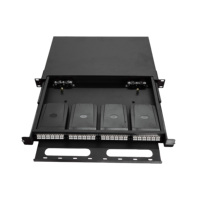 Modul Chassis Panel Patch Fiber Optik OM2 Kepadatan Tinggi 2U 96 Core LC Cassette untuk Jaringan POE IP
