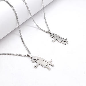 <span class=keywords><strong>Collares</strong></span> de acero inoxidable, colgante divertido de gato y perro de dibujos animados, collar de cadena de pareja BFF <span class=keywords><strong>para</strong></span> mujeres, hombres, joyería, amigos, los mejores regalos - Product Image 4