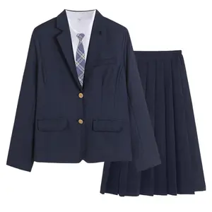 최고의 품질 제조 업체 유행 여자 학교 유니폼 학교 정장 재킷 드레스 정장