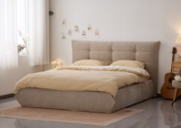 Lit double moderne en bois minimaliste avec rangement, collection 2026 – Vente en gros
