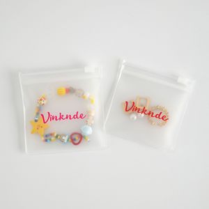 Sacs de rangement pour bijoux Vinknde, transparents, givrés, avec fermeture éclair, rectangulaires, en EVA, anti-poussière, portables pour boucles d'oreilles, bracelets - Product Image 2