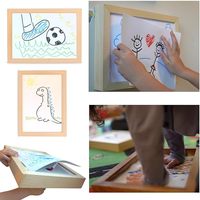 Cadre à ressort ArtBox en bois Cadre d'affichage pour enfants Artwork et porte-photo