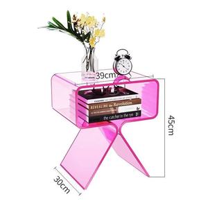 Table basse de salon moderne et minimaliste en acrylique transparent coloré, durable, légère et facile à nettoyer, meubles de salon - Product Image 6