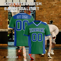 Seragam Jersey & Celana Pendek Sepak Bola Amerika Anak-Anak, Sublimasi Custom, Bahan Mesh Bernapas, Ukuran Besar, Unisex, Cepat Kering