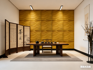 แผ่นผนังเสียง 3 มิติ USONG รุ่น E0 ROHS โพ<span class=keywords><strong>ล</strong></span>ีเอสเตอร์ <span class=keywords><strong>ล</strong></span>ายคลื่น 3 มิติ สำหรับตกแต่งสำนักงาน ห้องประชุม - Product Image 4