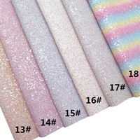 Nouveau concepteur 1 mm A4 taille Laserable gros miroitant végétalien brillant Rexine PU paillettes feuilles de cuir pour l'artisanat bricolage chaussures sacs arcs