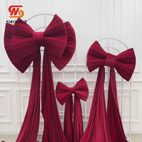 Nouveau design élégant : Grand nœud rose poudré pour toile de fond de mariage, nœud décoratif pour événements, fêtes d'anniversaire et baby showers