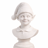 Sculpture de buste d'enfant elfe d'hiver en résine blanche WeiVista, art populaire, durable, peinte, décoration de Noël saisonnière, vente en gros