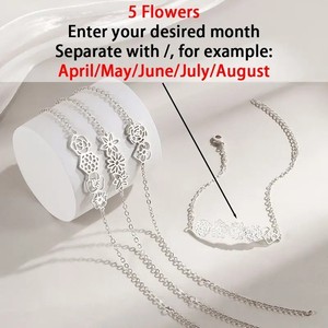 Bracelet en acier inoxydable avec fleurs ajourées tendance pour chaque mois <span class=keywords><strong>de</strong></span> <span class=keywords><strong>naissance</strong></span> - Product Image 4