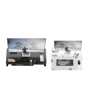 Support d'écran OuShouMei à double niveau en acier carbone avec tiroir pour ordinateur de bureau - Product Image 5