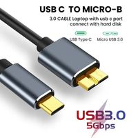 USB3.1 type-c mâle USB 3.0 Micro B mâle 1m câble de synchronisation de charge rapide en nylon pour disque dur d'ordinateur Compatible type C Micro B données