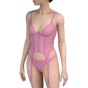 Sexy Hot Ladies New Design Mesh Custom Panties and Bra Set Women Bra and Panties Set