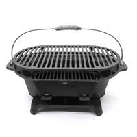 2024 vente chaude gril de barbecue en fonte antiadhésif pré-assaisonné pour le camping gril de charbon de bois durable portable style moderne