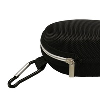 Étui à lunettes rigide de haute qualité Huicheng HC-205 en tissu Oxford noir avec fermeture éclair, personnalisable avec logo, emballage en vrac