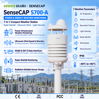 Station météo ultrasonique SenseCAP S700-A RS485 SDI-12 7-en-1 IP66 avec radar de pluie et mesure de l'intensité lumineuse pour site photovoltaïque