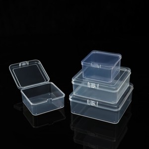 Transparent Square Plastic Storage Box With Lid PP Material <b>Small</b> Size For Jewelry Organizing 3.5cm Tall Stackable Container - Product Image 2