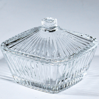 Pot en verre artisanal bohème écologique avec couvercle pour le stockage des aliments et des épices, idéal pour la maison et les fêtes