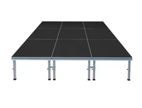 Plateforme de scène DJ portable 4x4 pieds, forme carrée, en alliage d'aluminium et contreplaqué, structure de scène pour événements extérieurs et concerts