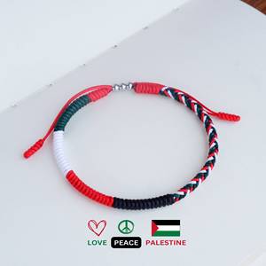 Customize Handmade Palestine Flag Braided <strong>Bracelet</strong> Unisex Couple Woven String Adjustable Multiple Flag Colour Rope Man <strong>Bracelets</strong> - Product Image 5