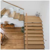 CBMmart Fabricant Chinois Escalier Intérieur Moderne en Acier à Poutre Centrale, Mur en Verre, Rampe Métallique et Éclairage LED pour Appartement