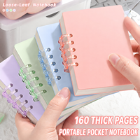 Carnet de poche A7, mini journal à feuilles mobiles, reliure spirale, petit bloc-notes portable, esthétique haut de gamme