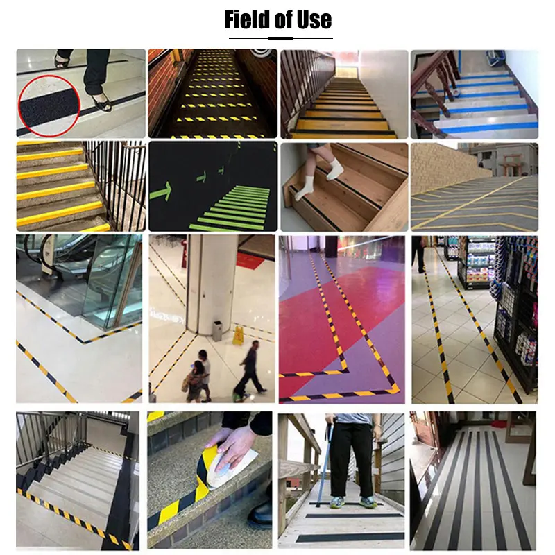 Custom PVC waterproof anti-slip tape stair steps warning frosted anti-slip stickers reflective fluorescent anti slip tape