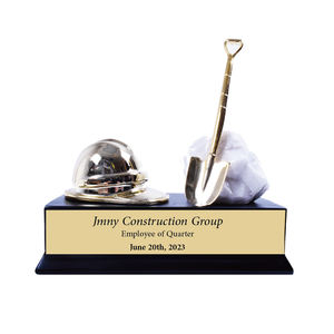 การออกแบบที่กําหนดเองเปล่ามือทาสีแกะสลักแผ่นโลหะเรซิ่นมินิพลั่วหมวกหินพิธีก่อสร้างถ้วยรางวัลรางวัล - Product Image 5