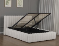 Lit à sommier tapissier en tissu capitonné de style moderne, taille king, avec cadre en bois, fabrication directe d'usine, qualité supérieure, commandes en gros B2B