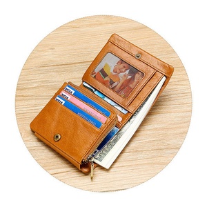 Portefeuille Homme en Cuir Véritable Personnalisé, Court, Tendance, Fin, Style Minimaliste, Fermeture Ouverte, Vintage, Anti-RFID, Vente en Gros - Product Image 3