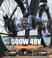 Vélo électrique pour adultes en stock UE/Royaume-Uni, autonomie de 70 km, vélo de montagne électrique 48V 13AH, longue portée, affichage LCD multimodes