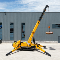 Grue araignée diesel CE EPA EURO 5 de 5 tonnes et 17 m, portable, télécommandée, avec flèche de déplacement et nacelle pour personnel