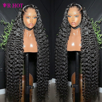 Wig Rambut Keriting Burma Alami Vietnam, Wig Full Lace Frontal Transparan HD 30 Inch, Vendor Wig Mentah Vietnam Grade 12A