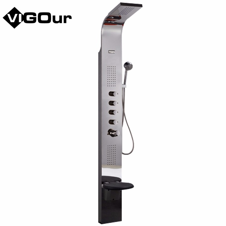 Настенное крепление с выбранной кнопкой, Душевая система для ванной комнаты в комплекте, душевая панель