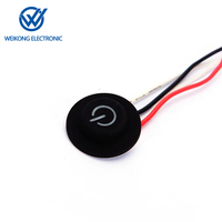 Interrupteur de contrôle de température rond ON/OFF 25/15 mm, bouton poussoir en silicone pour jouet