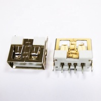 Haute qualité USB 2.0 4pin A Type prise femelle Full SMD g54 2 pieds jack 90 degrés transmission de données charge port de connecteur usb