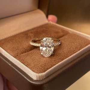 Bagues de luxe pour femmes, bijoux en <span class=keywords><strong>or</strong></span> massif 14K 18K avec diamant de laboratoire taille ovale certifié IGI, pour occasions spéciales - Product Image 3