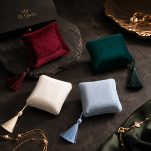 Luxury Velvet Tassel Jewelry <b>Box</b> with Satin Lining Custom Logo Gift Packaging for <b>Ring</b> Necklace Earring Storage and gift store - Product Image 1