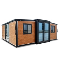 Maison mobile modulaire moderne à 3 chambres, conteneur extensible de 40 pieds avec deux salles de bain, plans et documents de construction de maisons préfabriquées