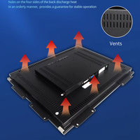 Moniteur tactile à écran ouvert de 15 pouces, étanche IP65, écran LCD TFT, PC robuste, écran LED, contrôle industriel, ordinateur tout-en-un