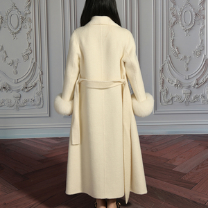 Cappotti in <span class=keywords><strong>Cashmere</strong></span> Personalizzati Jxwatcher con Polsini in Vera Pelliccia di Volpe, Abbigliamento Invernale da <span class=keywords><strong>Donna</strong></span>, <span class=keywords><strong>Cappotto</strong></span> Lungo in Lana Double Face con Pelliccia di Volpe - Product Image 2