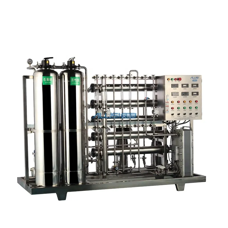 0,5 T Edelstahl 304 Zweistufiges Umkehrosmose-Wasserbehandlungsent härter-Filtration system