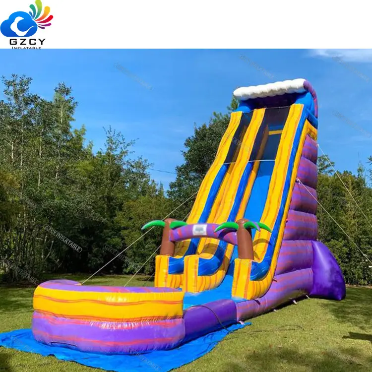 Menyenangkan Pvc Rumah Basah Yard Inflatable Air Slide untuk Dijual
