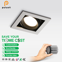 PULUOTI 148mm*148mm*160mm Downlight LED encastré avec ampoule COB AR80 remplaçable 12W 18W Projecteurs de plafond AC110 220V