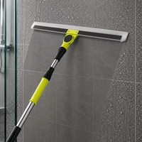 Raclette de douche extensible à long manche en plastique, lame en TPR durable et écologique pour le nettoyage des sols et des vitres