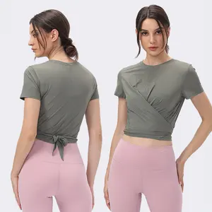 Neues Design Damen-T-Shirts Athleisure kundenspezifisch atmungsaktiv kurzärmelig Fitness Gymnastik Yoga-Bekleidung Sport Damen Tanktops