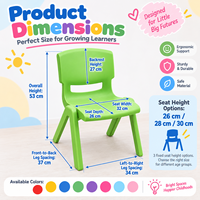Chaises en plastique colorées pour enfants avec 12 options de couleurs, empilables, pour les tout-petits, idéales pour les salles de jeux préscolaires et les garderies