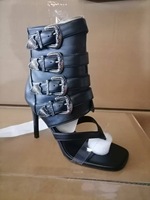 Stivali Estivi 2026 Nuova Moda Stile Moto & Biker con Cerniera Posteriore, Tacco Sottile Super Alto, Tomaia in PU, Aumento Altezza